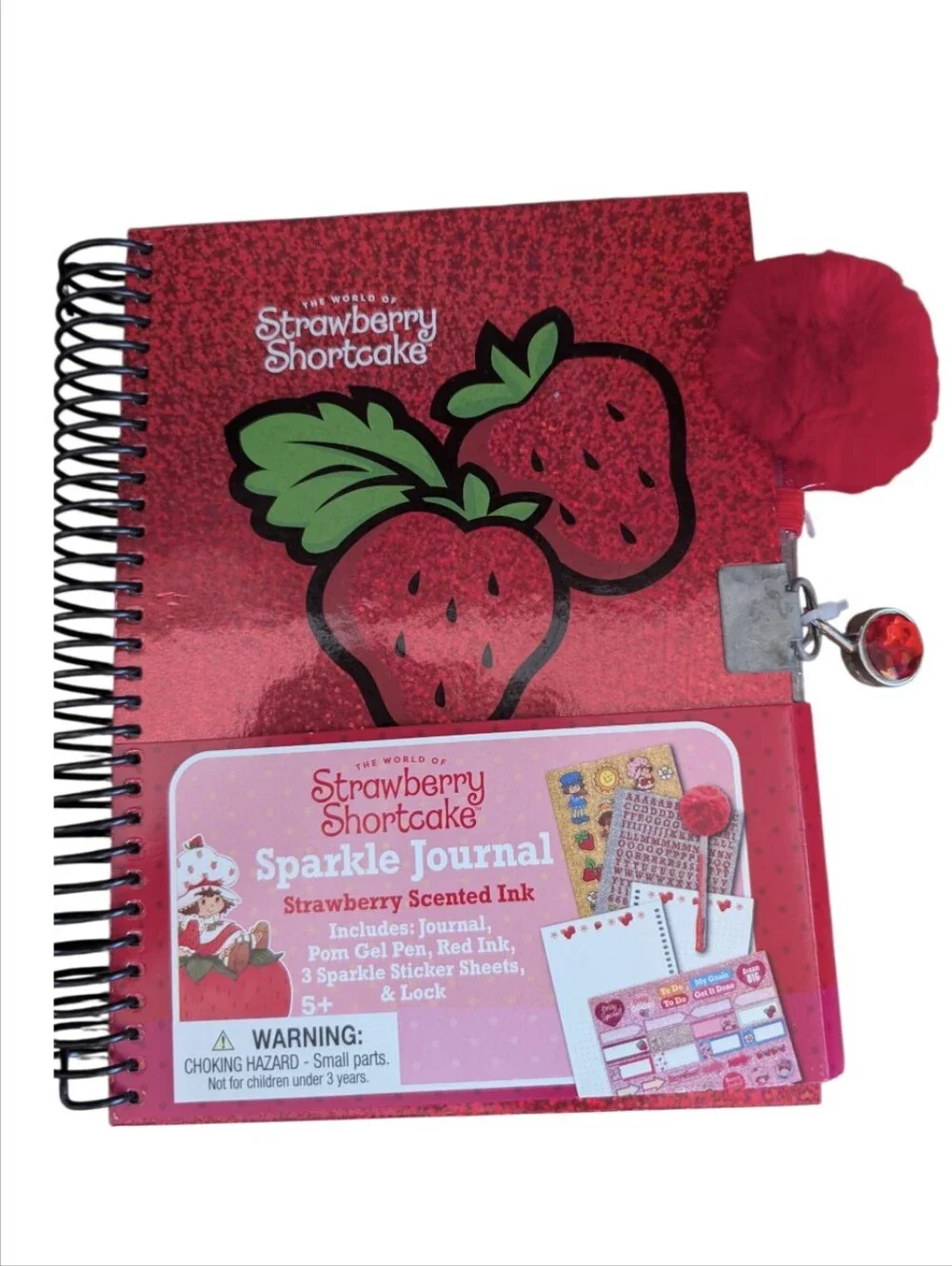 Strawberry Shortcake Red Sparkle Journal with Cozy Socks